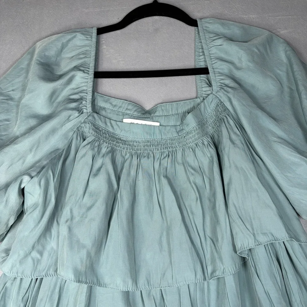 Mustard Seed Dress Women's Size Small Green Flowy Tunic/Mini Dress Babydoll
